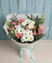 Букет цветов из:  Розы, Лизиантусы и Хризантемы в Глухово