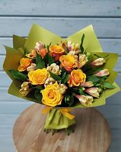 Букет цветов из:  Альстромерии и Розы #REPLACE_PRED# Глухово