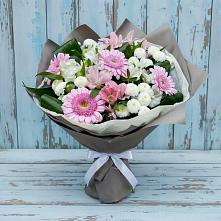 Букет цветов из:  Герберы, Альстромерии и Хризантемы в Глухово