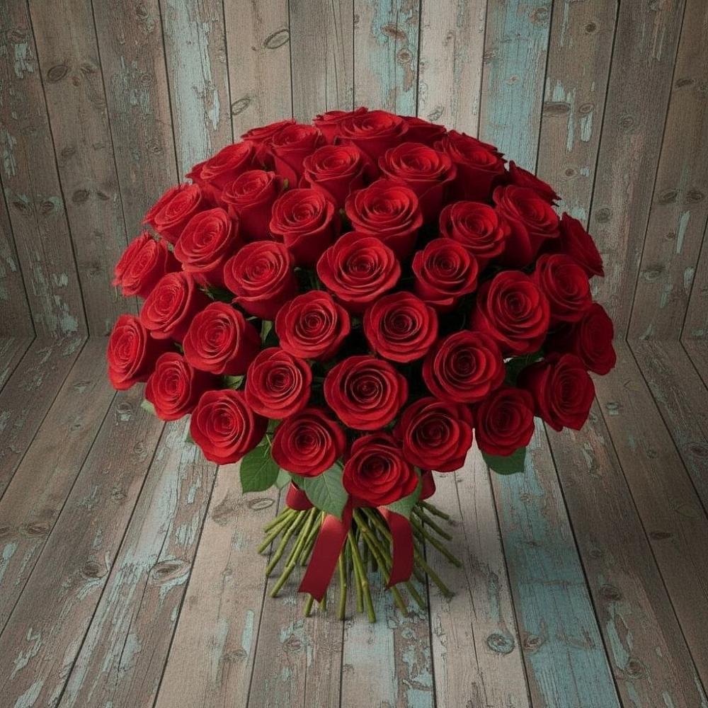 Букет 55 Красных роз Фридом в Глухово
