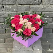 Цветочная композиция из Розы в коробке #REPLACE_PRED# Глухово