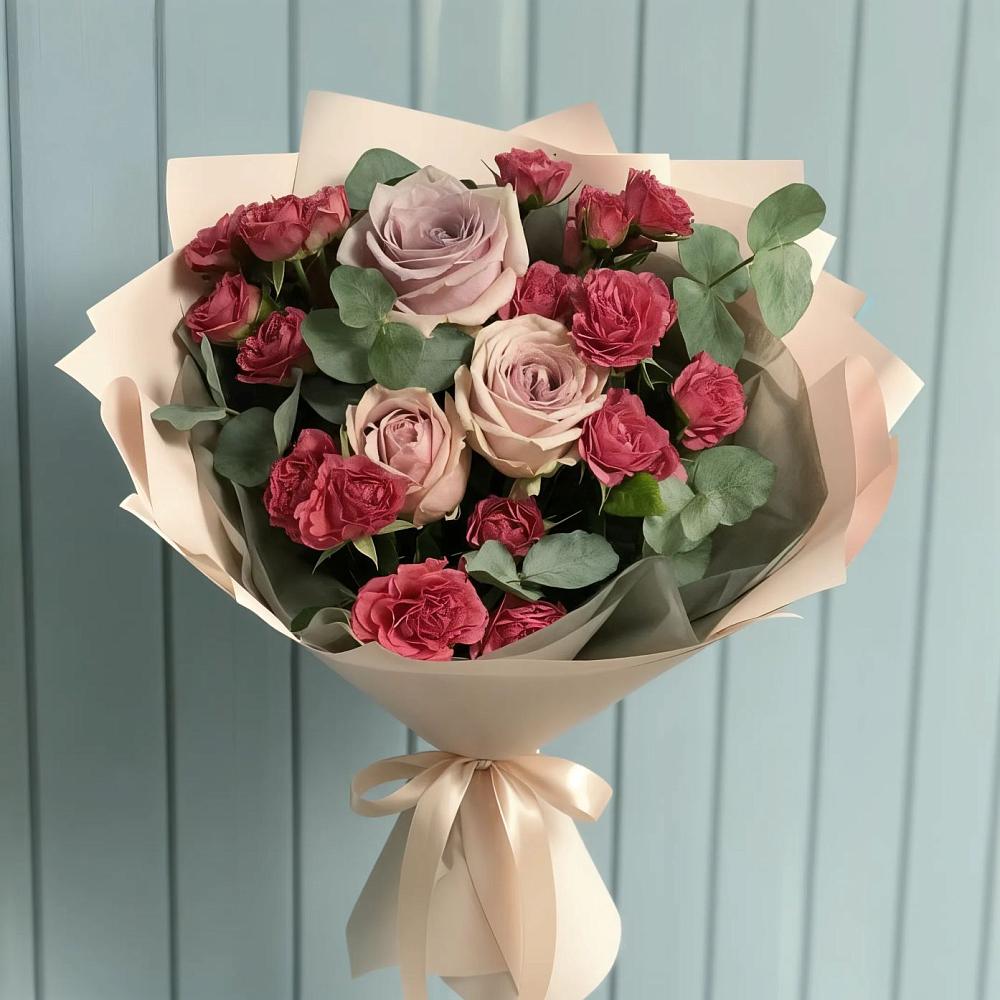 Букет цветов из: Гвоздики и Розы в Глухово