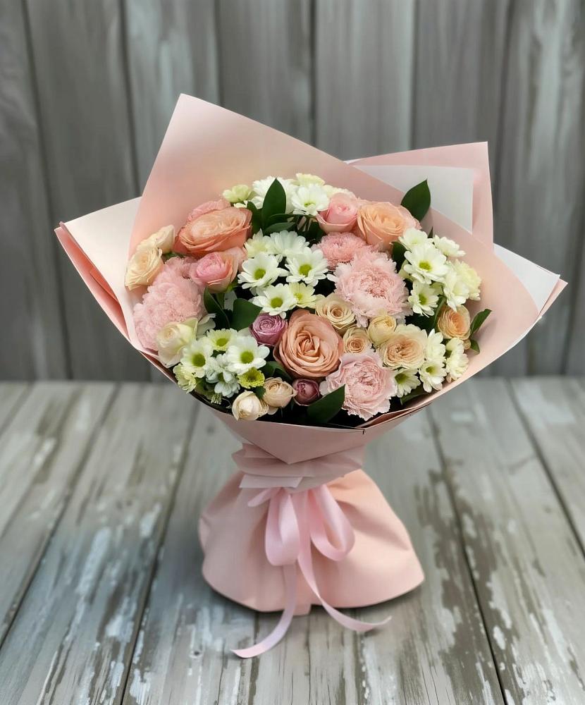 Букет цветов из: Гвоздики, Розы и Хризантемы в Глухово