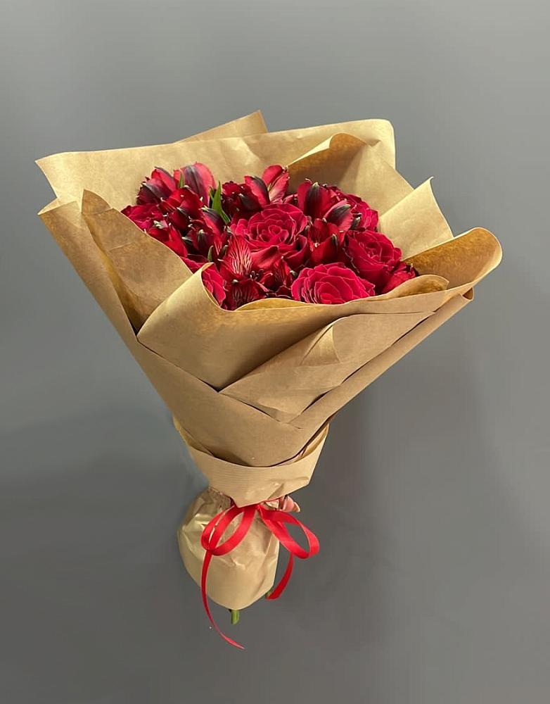 Букет цветов из: Альстромерии и Розы в Глухово