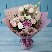 Букет цветов из:  Розы и Лизиантусы #REPLACE_PRED# Глухово