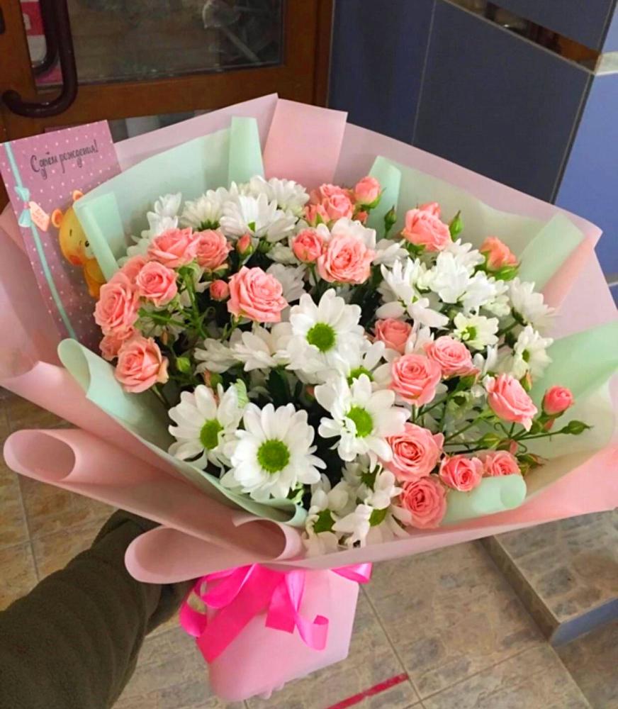 Букет цветов из: Розы и Хризантемы в Глухово