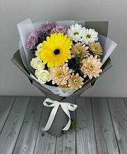 Букет цветов из:  Розы, Герберы и Хризантемы в Глухово