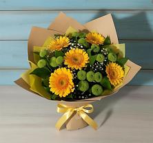 Букет цветов из:  Герберы и Хризантемы в Глухово
