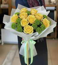 Букет цветов из:  Хризантемы и Розы в Глухово