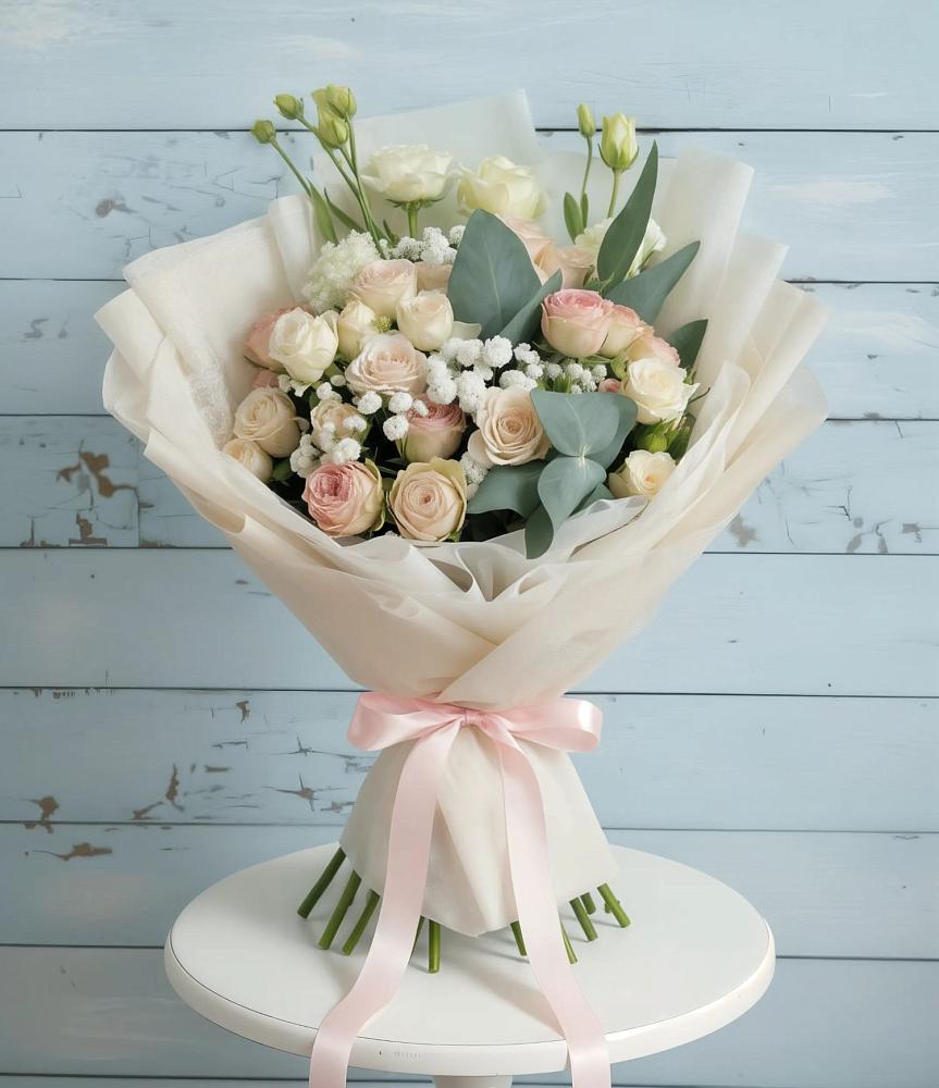 Букет цветов из: Розы и Лизиантусы в Глухово