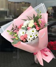 Букет цветов из:  Розы, Лизиантусы и Хризантемы в Глухово