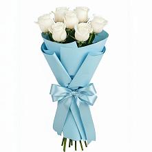 Букет 7 белых роз Проуд в Глухово