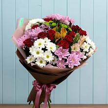 Букет цветов из:  Розы, Хризантемы и Альстромерии #REPLACE_PRED# Глухово