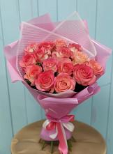 Букет 15 Розовых роз Равель #REPLACE_PRED# Глухово